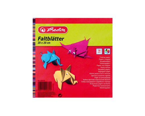 Herlitz Faltblätter - Origami-Papier - 20 cm x 20 cm - 60 g/qm - 100 Blatt