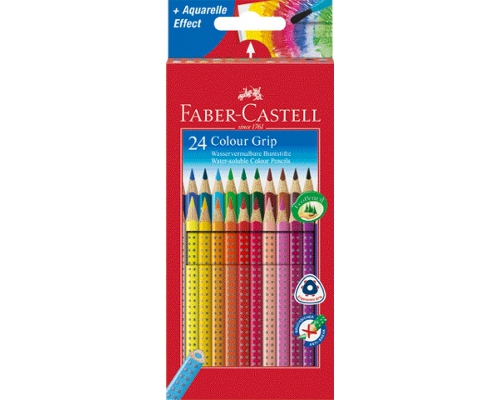 Faber-Castell Buntstifte Colour GRIP, Etui mit 24 Stiften