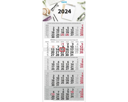 Fünfmonatskalender 2024, 30 x 58cm