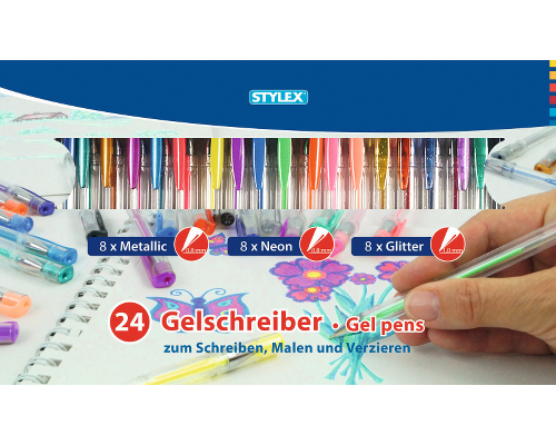 Stylex Gelschreiber - 24er-Set