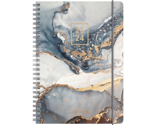 BRUNNEN Schülerkalender - 18-Monats-Kalender 2023/2024 (Juli 23 - Dez 24) - A5 - Gemstone
