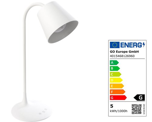 GENIE Schreibtischlampe mit Akku, dimmbar, LED, 5KWh/1000h Verbrauch (G)