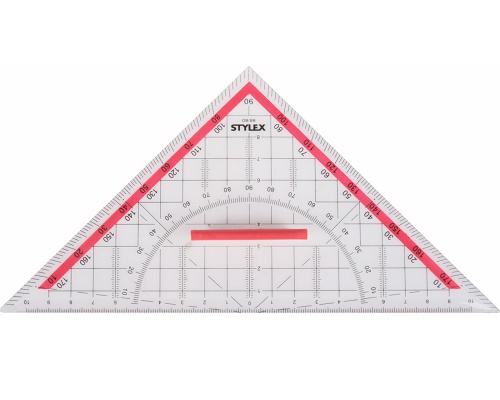 Stylex Geodreieck mit Griff 22 cm, transparent