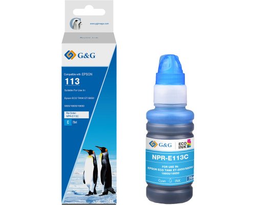 Kompatible Tinte als Ersatz für Epson 113 Cyan jetzt kaufen - Marke: G&G