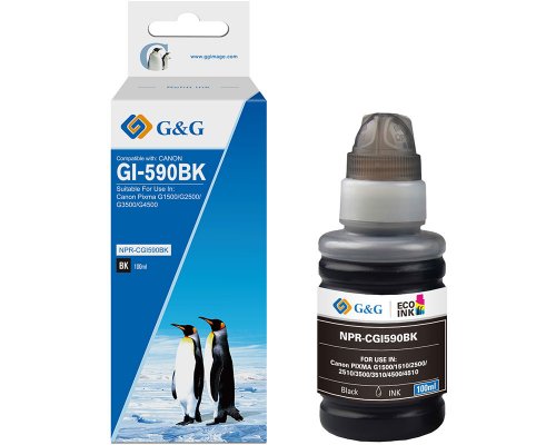 Kompatibel mit Canon GI-590BK/ 1603C001 Nachfüll-Tinte Schwarz (100 ml) jetzt kaufen - Marke: G&G