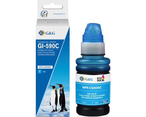 Kompatibel mit Canon GI-590C/ 1604C001 Nachfüll-Tinte Cyan (70 ml) jetzt kaufen - Marke: G&G