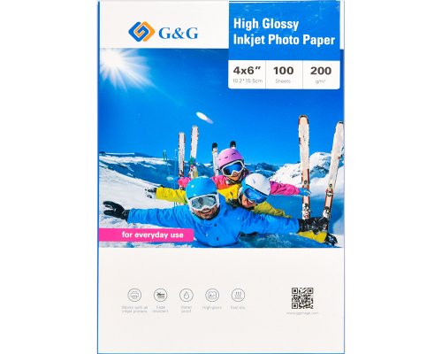 G&G Fotopapier 100 Blatt 4 x 6 Zoll / 10,2 x 15,5 cm hochglänzend 200g/m² - die preiswerte Alternative!
