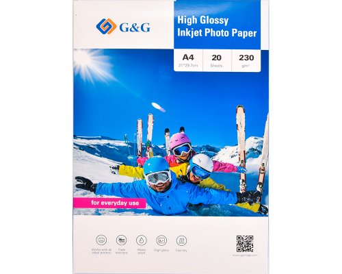 G&G Fotopapier 20 Blatt DIN A4 hochglänzend 230g/m² - die preiswerte Alternative!