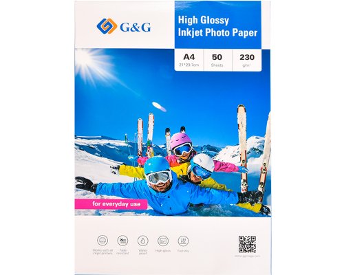 G&G Fotopapier 50 Blatt DIN A4 hochglänzend 230g/m² - die preiswerte Alternative!