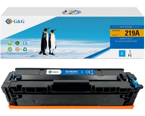 Kompatibel mit HP 219A Toner [modell] W2191A (1.200 Seiten) cyan - Marke: G&G