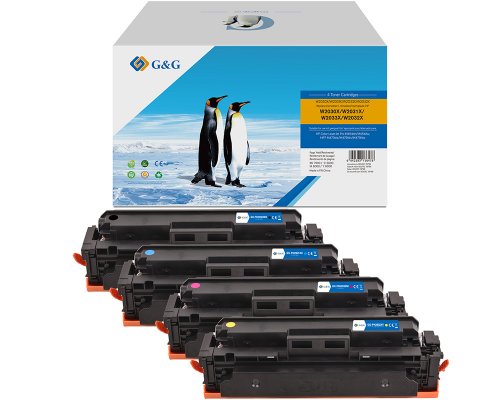 Kompatibel mit HP 415X / Kombipack (MIT CHIP und Füllstandanzeige) XL-Toner Schwarz, Cyan, Magenta, Gelb jetzt kaufen - Marke: G&G