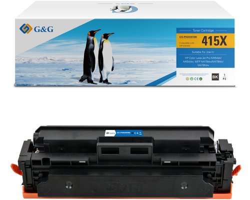 Kompatibel mit HP 415X / W2030X (MIT CHIP und Füllstandanzeige) XL-Toner Schwarz jetzt kaufen - Marke: G&G