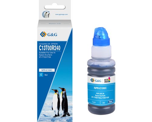 Kompatibel mit Epson 106/ C13T00R240 EcoTank Tinte (70,0ml) Cyan jetzt kaufen - Marke: G&G