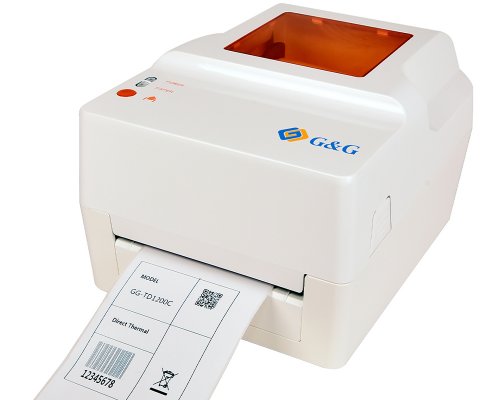 G&G GG-TD1200C (USB) Etikettendrucker - max 104 mm Druckbreite, Thermodruck (ohne Tinte auf Thermopapier) und Thermotransferdruck (mit Thermotransferband und auf Normalpapier), perfekt für Paketmarken-Druck