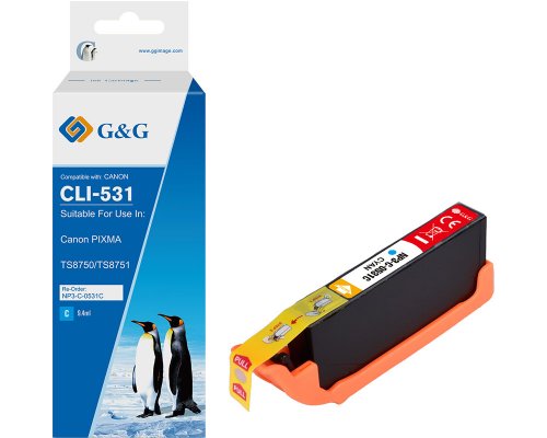 Kompatibel mit Canon CLI-531C Druckerpatrone 6119C001 jetzt kaufen cyan - Marke: G&G