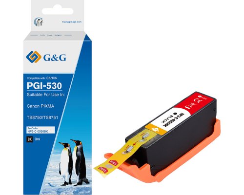 Kompatibel mit Canon PGI-530PGBK Druckerpatrone 6117C001 jetzt kaufen Pigment-schwarz - Marke: G&G