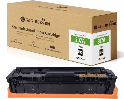 Kompatibel mit HP 207A / W2210A Toner Schwarz (mit Chip) [model] - Marke: G&G Reborn