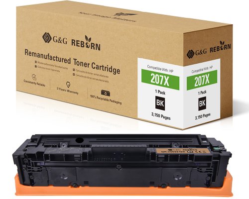 Kompatibel mit HP 207X / W2210X Toner Schwarz (mit Chip) [model] - Marke: G&G Reborn