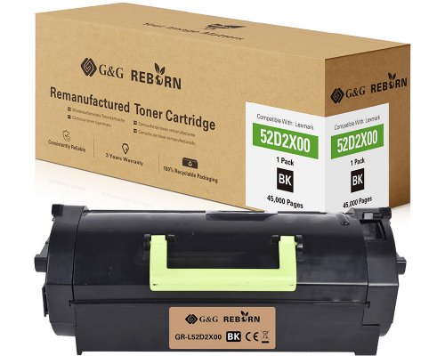 Kompatibel mit Lexmark 522X / 52D2X00 Toner (45.000 Seiten) jetzt kaufen - Marke: G&G Reborn