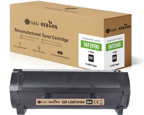 Kompatibel mit Lexmark 56F2H00 Toner jetzt kaufen (15.000 Seiten) - Marke: G&G Reborn