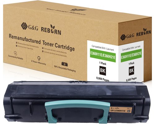 Kompatibel mit Lexmark E360/ 0E360H11E Toner jetzt kaufen Marke: G&G Reborn