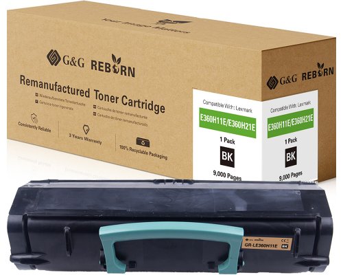 Kompatibel mit Lexmark E360/ 0E360H11E Toner jetzt kaufen Marke: G&G Reborn