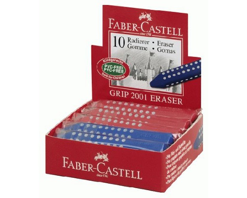 Faber-Castell Dreieckradierer GRIP, in Stiftform, Farbe: farbig sortiert