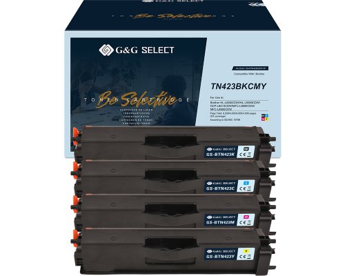 Kompatibel mit Brother TN-423 Premium-Toner 4er-XL-Set: je 1x Schwarz, Cyan, Magenta, Gelb jetzt kaufen - Marke: G&G Select
