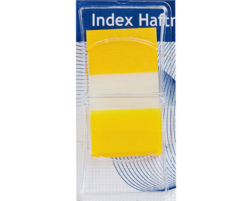 50 Index Haftmarker 25 x 43 mm, Farbe Gelb, im Spender von Office Point