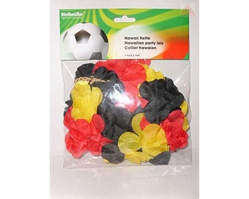 Hawaii Kette Schwarz-rot-gold, ca. 100 cm für die Fußball-Party