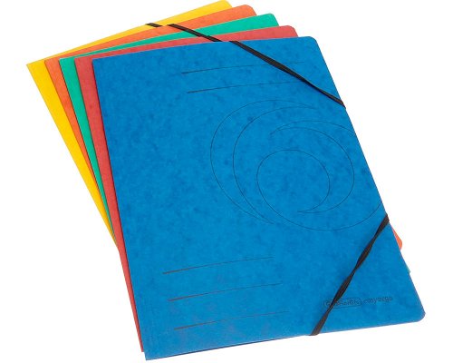 Herlitz Eckspanner für A4, Packung mit 5 Stück (orange, Gelb, grün, rot und blau) easy orga aus Karton/ Pappe