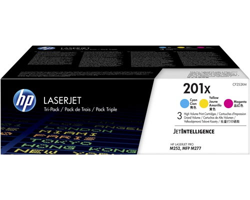 HP 201X 3er-Pack Cyan/ Magenta/ Gelb Originaltoner (CF253XM) jetzt kaufen