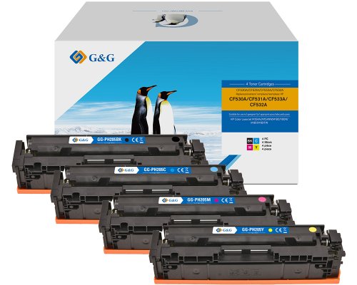 Kompatibel mit HP 4 x 205A Schwarz, Cyan, Magenta, Gelb jetzt kaufen - Marke: G&G