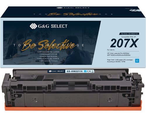 Kompatibel mit HP 207X / W2211X XL-Premium-Toner Cyan (MIT CHIP und Füllstandanzeige) jetzt kaufen - Marke: G&G Select