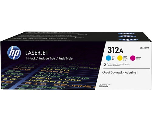 HP 312A / CF440AM Original-Toner-Set Cyan, Magenta, Gelb [modell]