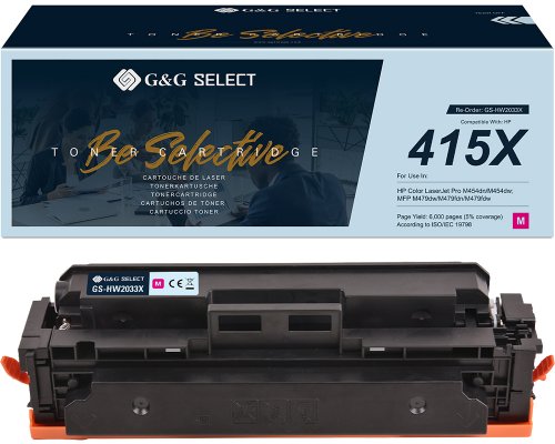 Kompatibel mit HP 415X / W2033X (MIT CHIP und Füllstandanzeige) XL-Premium-Toner Magenta [modell] - Marke: G&G Select