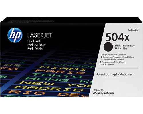 HP 504X Original-Toner-Doppelpack (CE250XD) Schwarz jetzt kaufen