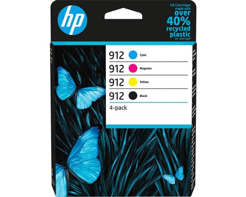 HP 912 Original-Druckerpatronen Vierer-Pack: 6ZC74AE jetzt kaufen Cyan, Magenta, Gelb, Schwarz