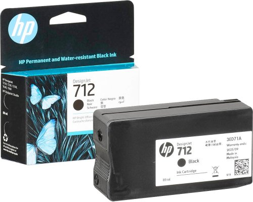 HP 712 XL Original-Tinte jetzt kaufen 3ED71A permanent und wasserfest - Inhalt: 80 ml schwarz