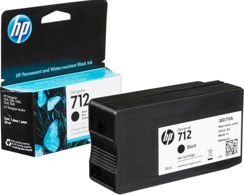 HP 712 Original-Tinte jetzt kaufen 3ED70A permanent und wasserfest - Inhalt: 38 ml schwarz
