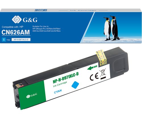 Kompatibel mit HP 971XL/ CN626AE XL-Druckerpatrone Cyan jetzt kaufen - Marke: G&G