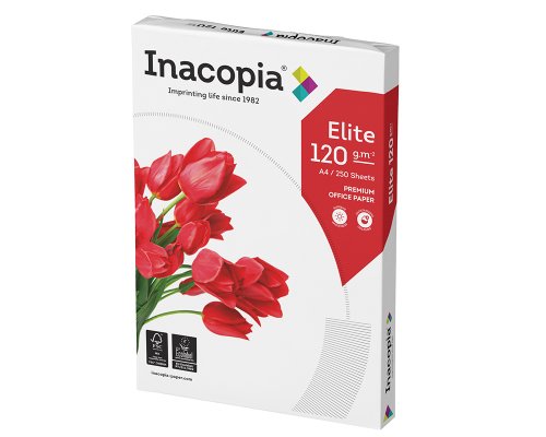 250 Blatt inacopia-elite A4 Druckerpapier hochweiß, 120 g/m2 - mit ColorLok®-Technologie