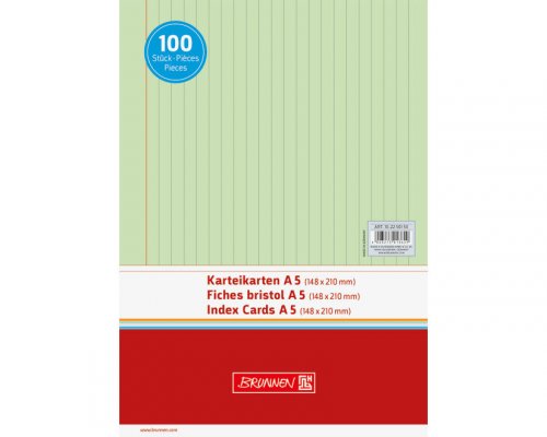 Karteikarten A5, liniert, 100 Stk. grün