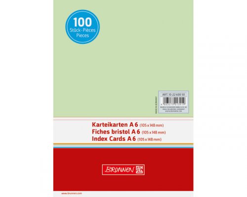 Brunnen Karteikarten A6, blanko, 100 Stk. grün