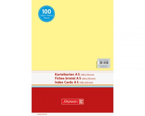 Karteikarten A5, blanko, 100 Stk. Gelb