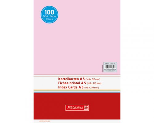 Karteikarten A5, blanko, 100 Stk. rot