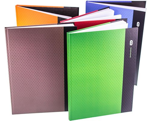 Notizbuch/ Kladde/ Sketchbook/ Skizzenbuch mit festem Einband DIN A4, 80 Blatt, 80g, blanko von Diorama - 9 verschiedene Farben