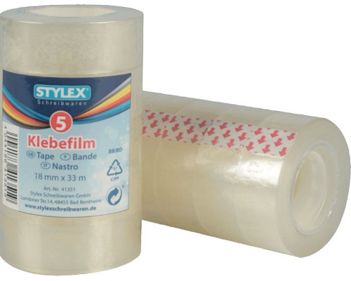 Klebefilm, 5 Rollen, 18 mm x 33 m