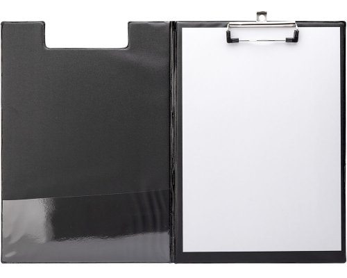 Klemmbrettmappe für DIN A4-Formate, Karton mit Folienüberzug, Schwarz von OfficePoint