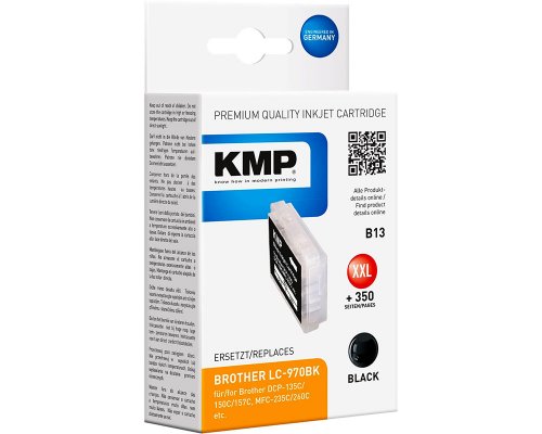 KMP B13 kompatible Druckerpatrone als Ersatz für Brother LC970BK jetzt kaufen  Schwarz